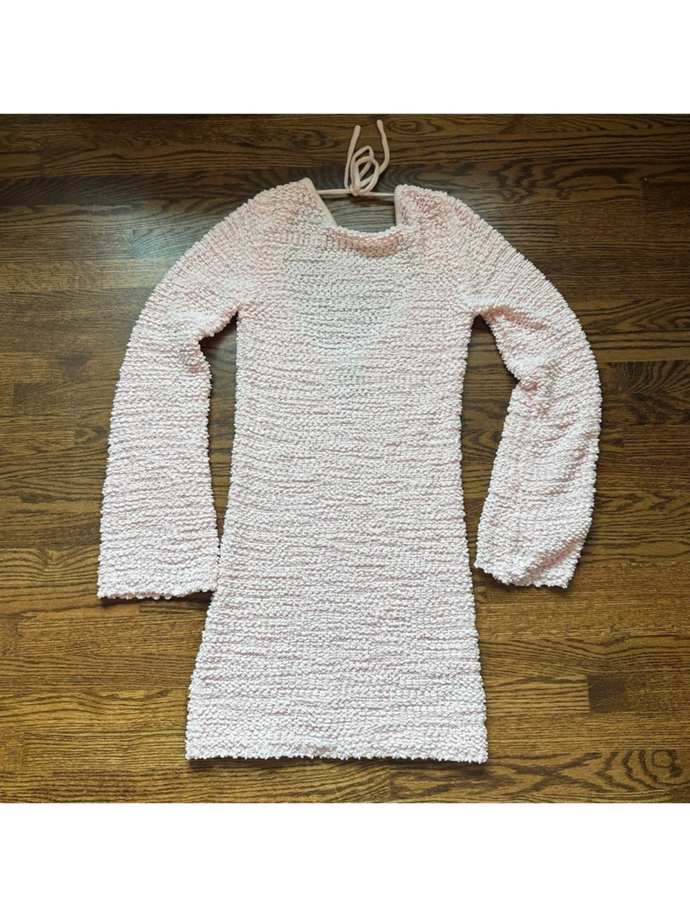 Nasty Gal Light Pink Long Sleeve Sweater Dress, NWT